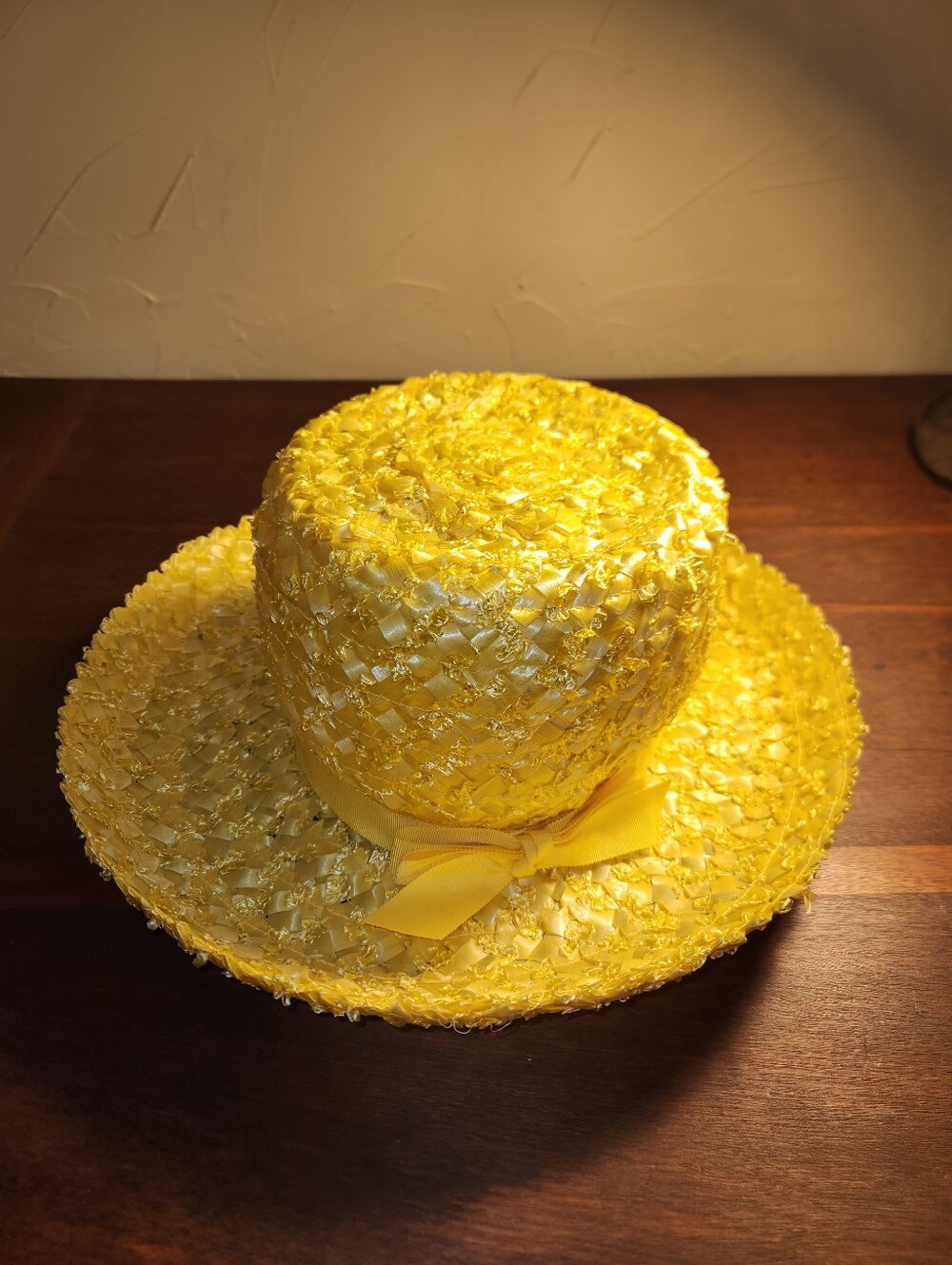 Royce Bright Yellow Woven Ribbon Sun Hat